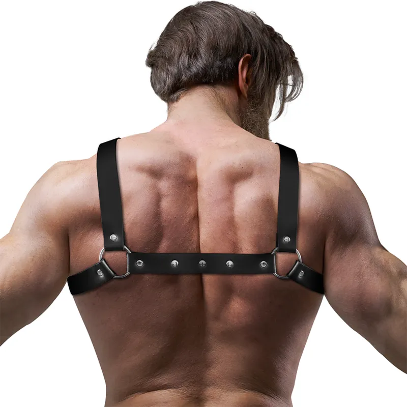 Fetish Submissive Attitude&Trade; - Men&Apos;S Adjustable Eco-Leather Cross Chest Bulldog H 2