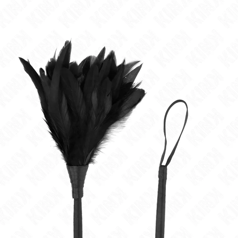 Kink - black maids horn shaped tickle chicken feathers 36 cm 3