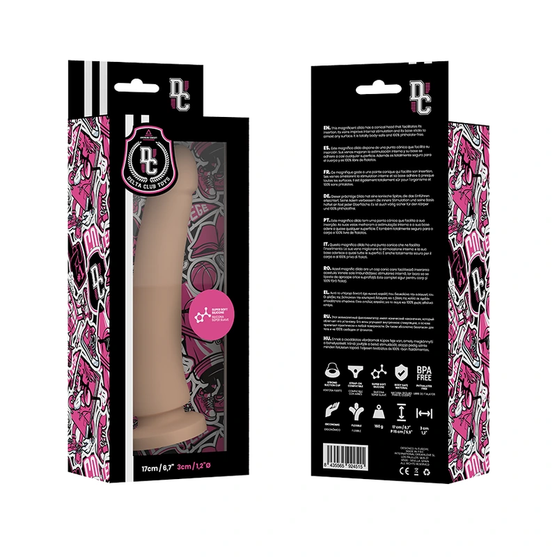 Delta club - toys dildo natural medical silicone 17 cm -o- 3 cm 3