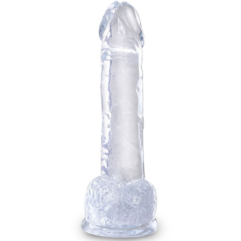 King cock - clear realistic penis with balls 15.2 cm transparent 1