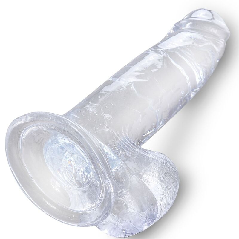 King cock - clear realistic penis with balls 15.2 cm transparent 3