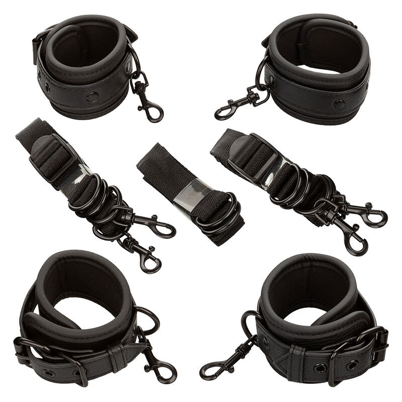 Calexotics - nocturnal bed restraints leather adjustable black 1