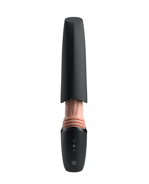 King cock plus - thrusting cock pro silicone dildo with throttle, vibration and heat light 12.7 cm 3