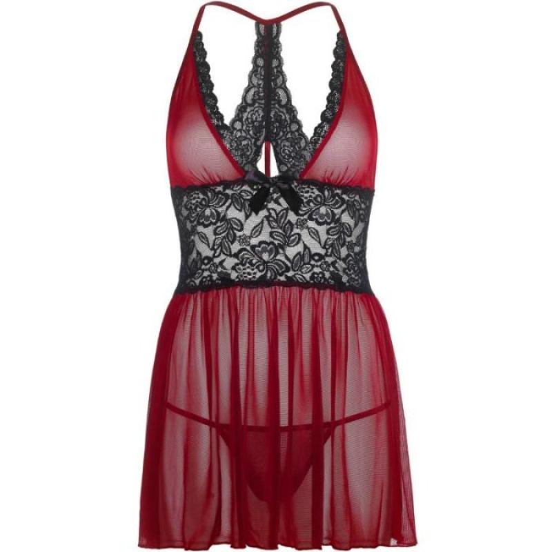 Leg Avenue Red And Black Babydoll 81526 One Size