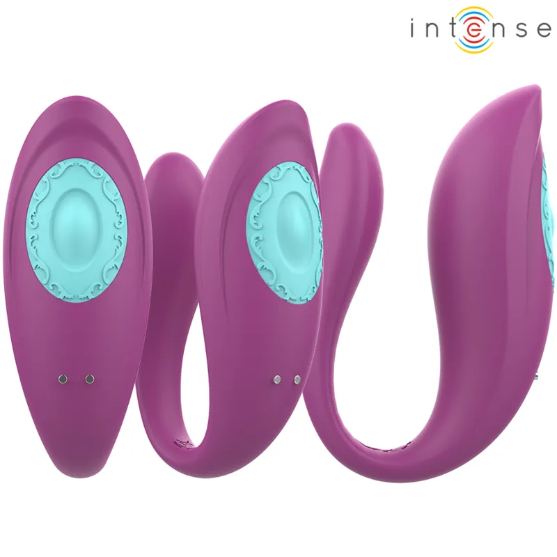 Intense - annie u-shaped vibrator and stimulator purple remote control 1