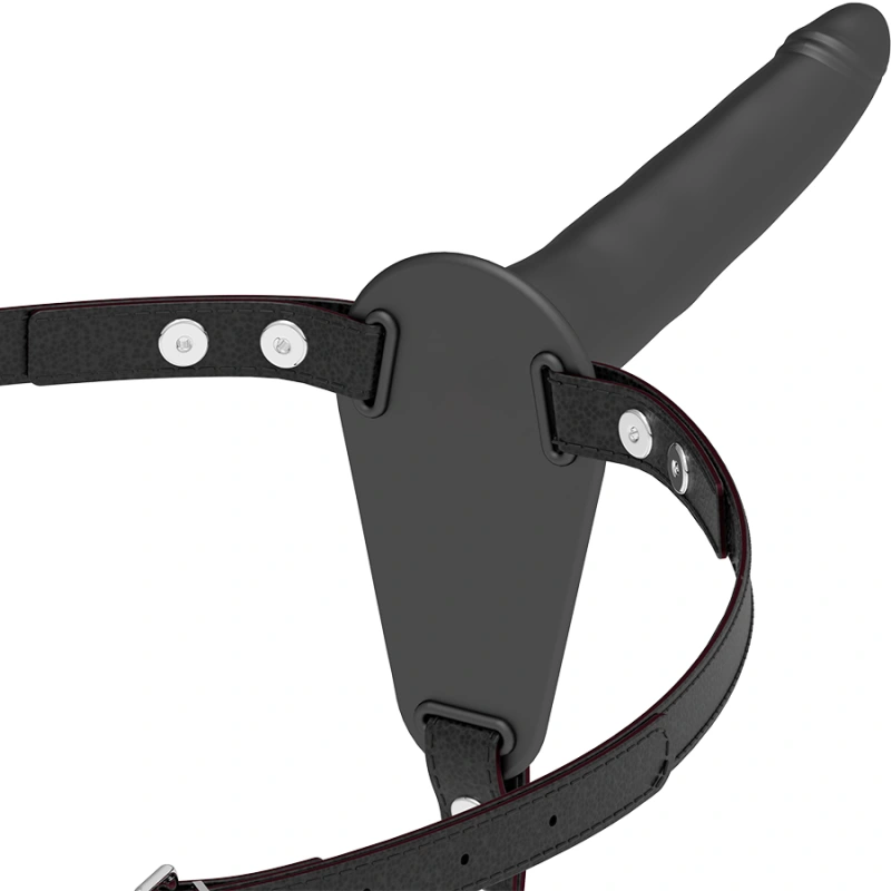 Fetish submissive harness - black silicone 15 cm