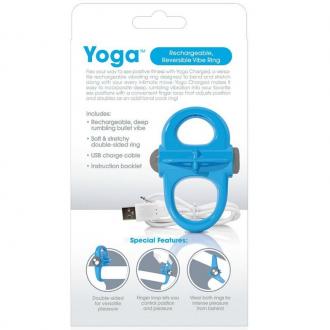 Screaming O Rechargeable And Vibrating Ring Yoga Blue