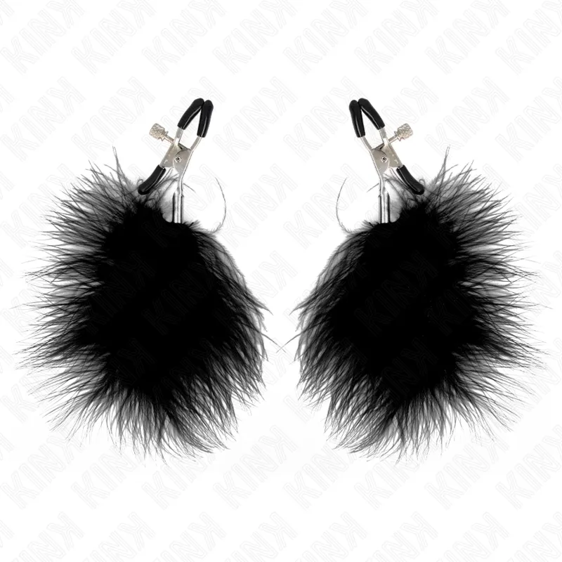 Kink - Feather Nipple Clamp Black 7 Cm