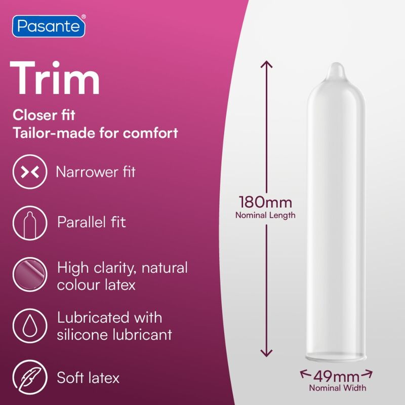 Pasante - tenké trim ms tenké kondóm 3 ks 3