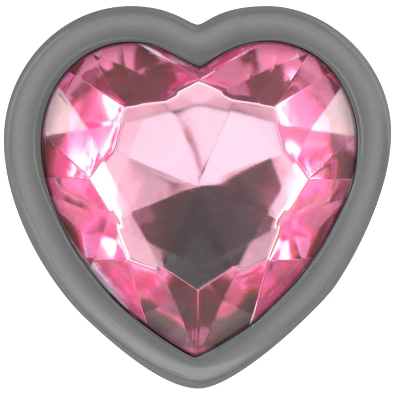 Intense - Metal Aluminum Anal Plug Heart Pink Size L - Análny Kolík 2