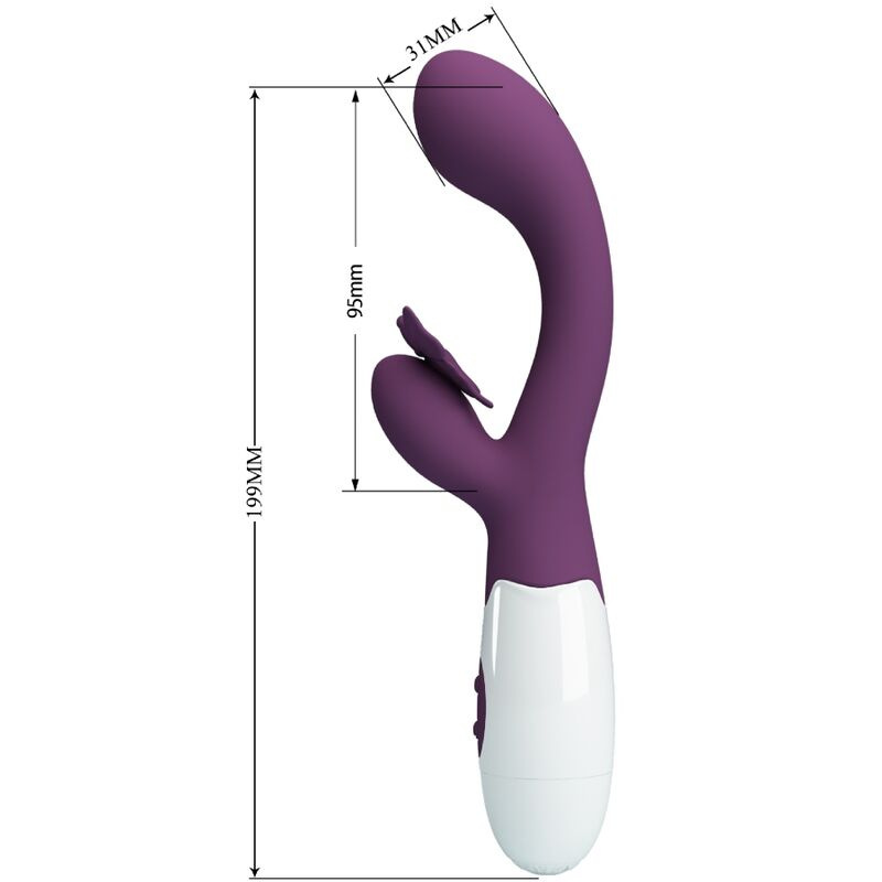 Pretty love - butterfly kiss rabbit vibrator & g-spot stimulator purple 2