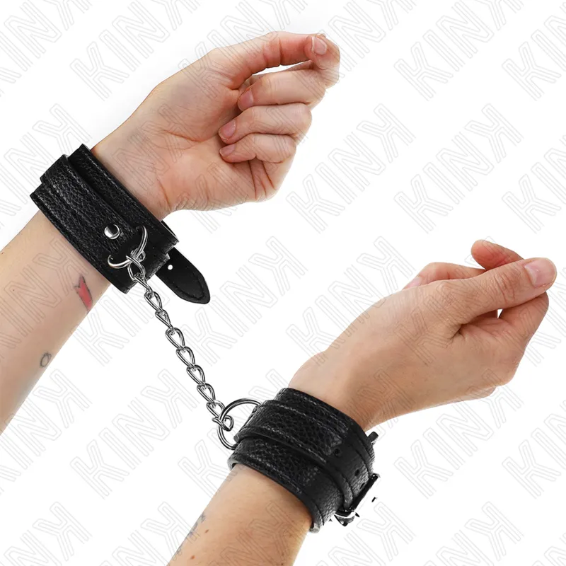 Kink - Snake Pattern Wrist Restraints Black Adjustable 20-28 Cm X 5.4 Cm