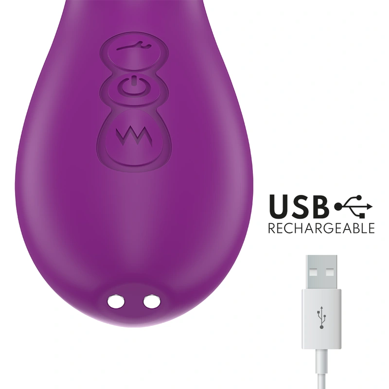 Intense - ateneo rechargeable multifunction vibrator 7 vibrations with oscillating tongue and purple 5