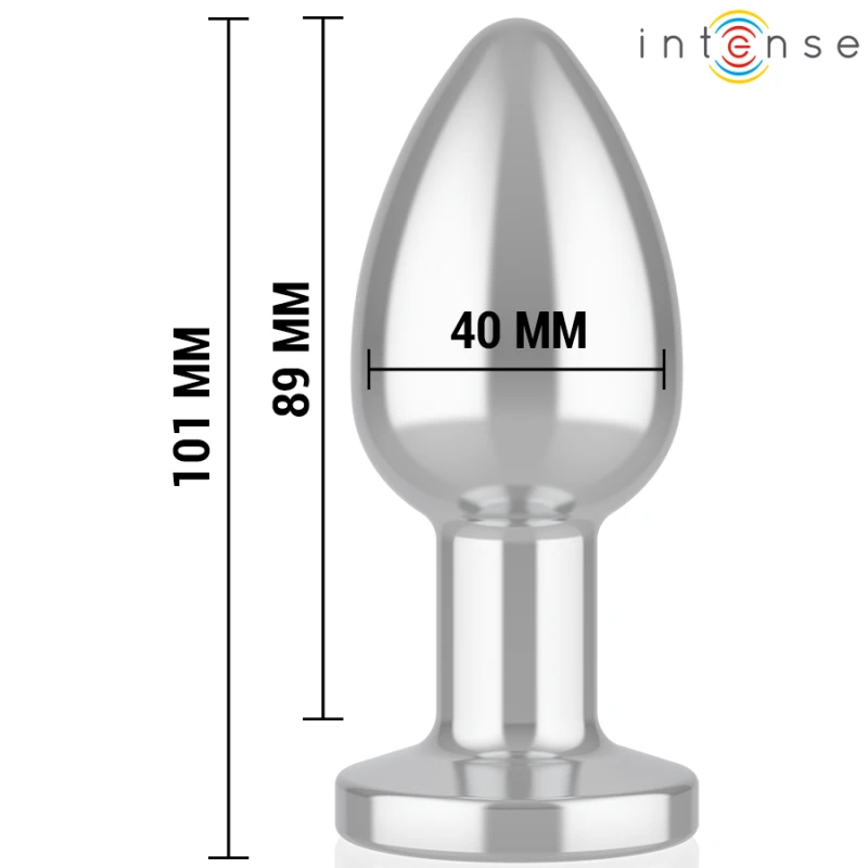 Intense - anal plug 10 vibrations metal with remote control l 4