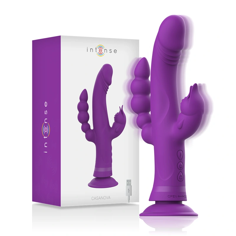 Intense - casanova rabbit silicone vibrator triple motor purple
