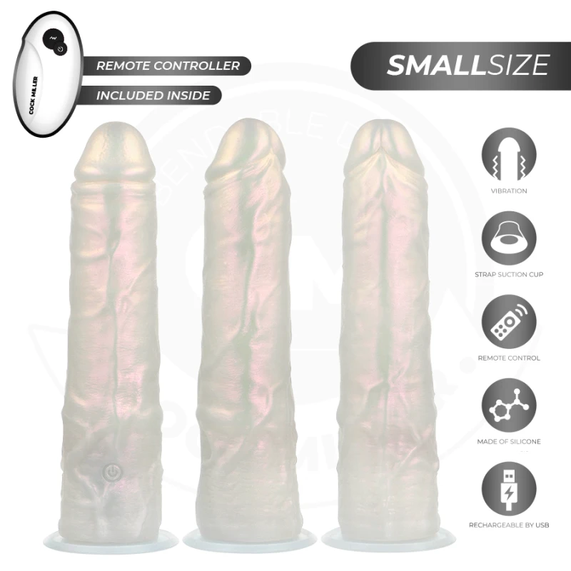 Cock miller - dildo with suction cup, lights and vibration with remote control white 19.5 cm 3