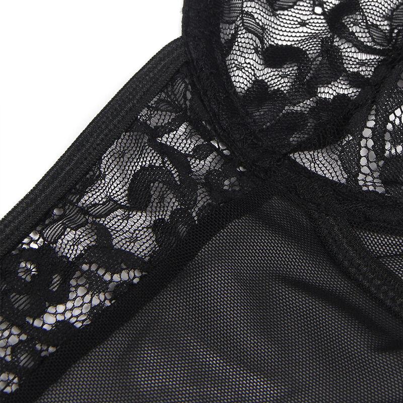 Subblime - Teddy With Garter With Lace Detail And Strips Black L/Xl 7