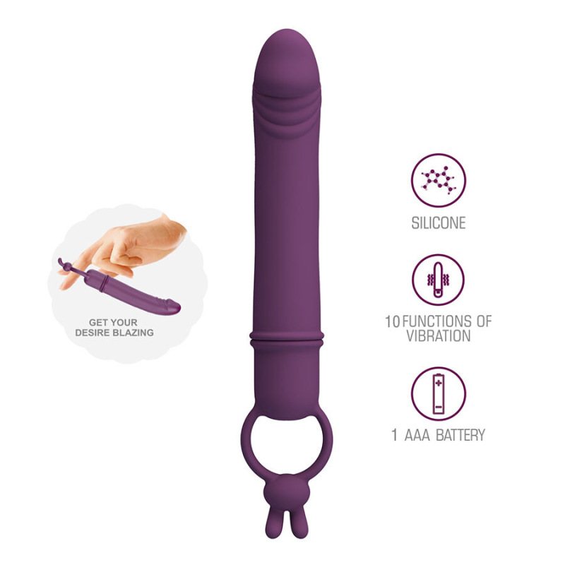 Pretty love - cora vibrator penis form with resistance ring 1