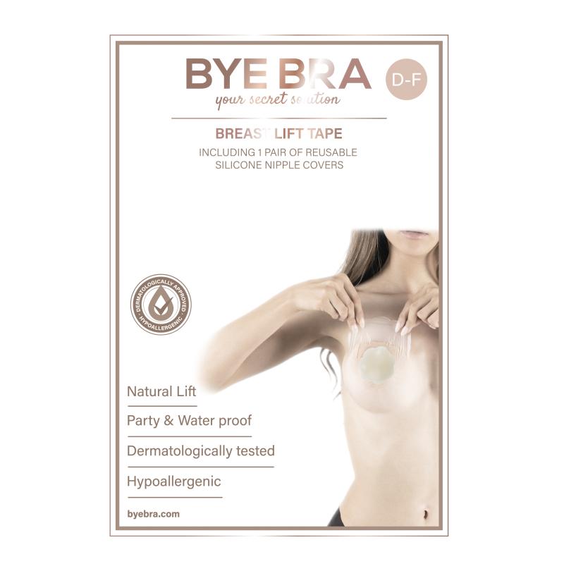 Bye Bra - Breast Lift & Silicone Nipple Covers 3 Pairs Beige D-F