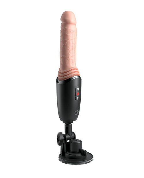 King cock plus - thrusting cock pro silicone dildo with throttle, vibration and heat light 12.7 cm 2