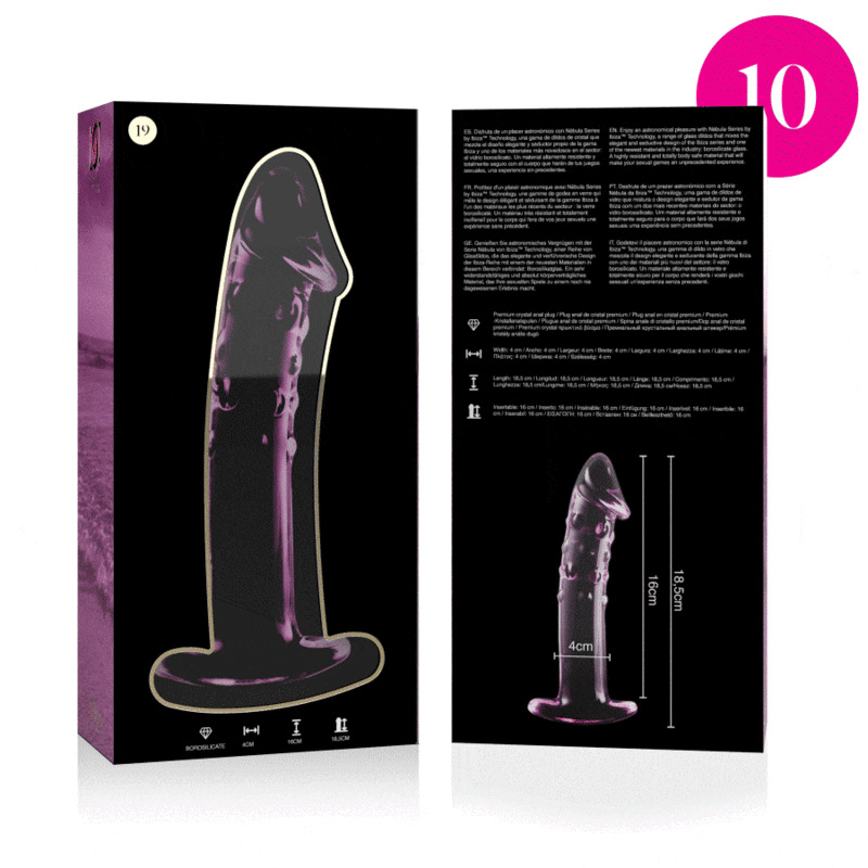 Nebula series by ibiza - model 19 dildo borosilicate glass pink 18.5 cm -o- 4 cm 3