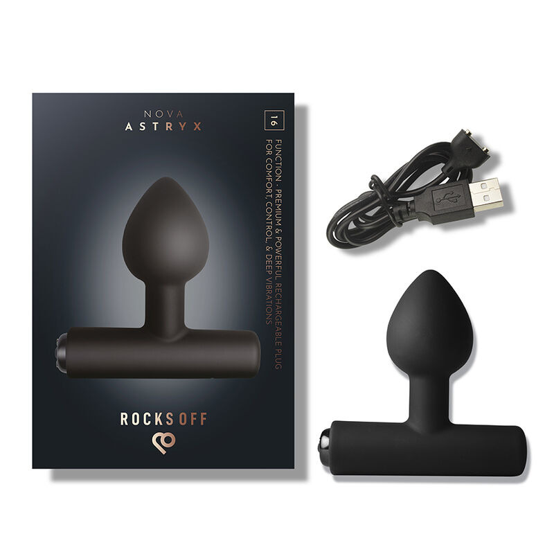 Rocks-off - nova astryx rechargeable premium & powerful anal plug 16 function black 7