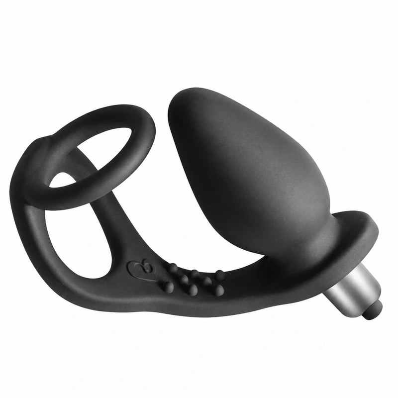 Rocks-off - ro-zen prostate vibrator with dual ring 7 speeds onyx black