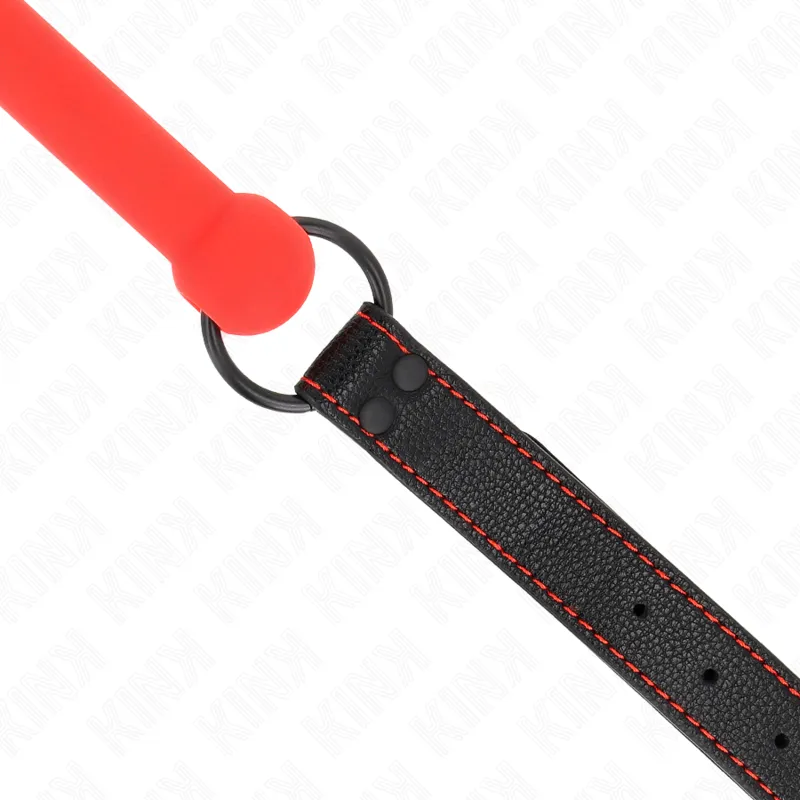 Kink - Bone Gag With Leatherette Strap Red Adjustable 41-57 Cm 3