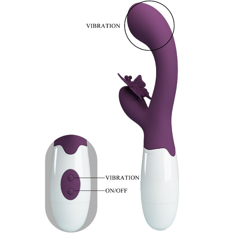 Pretty love - butterfly kiss rabbit vibrator & g-spot stimulator purple 3