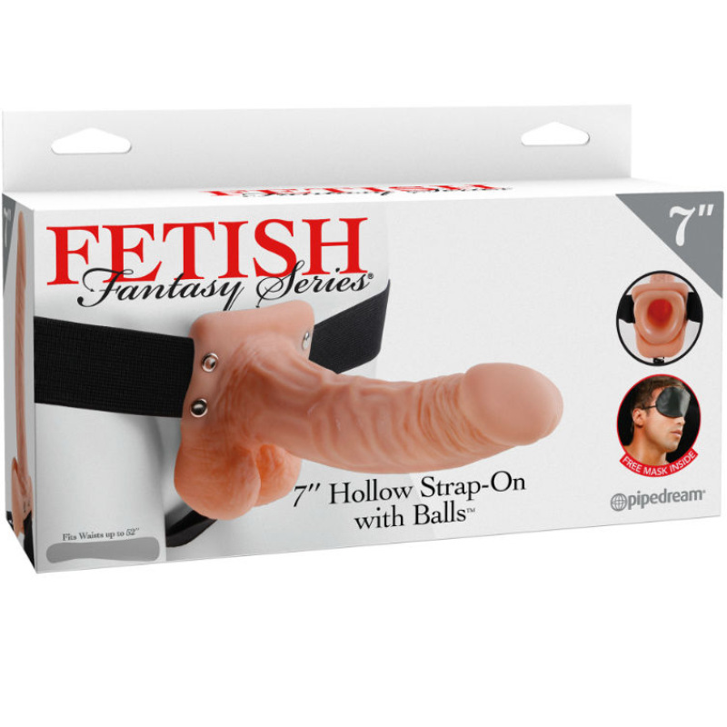 Fetish fantasy series - series 7 hollow strap-on with balls 17.8cm flesh