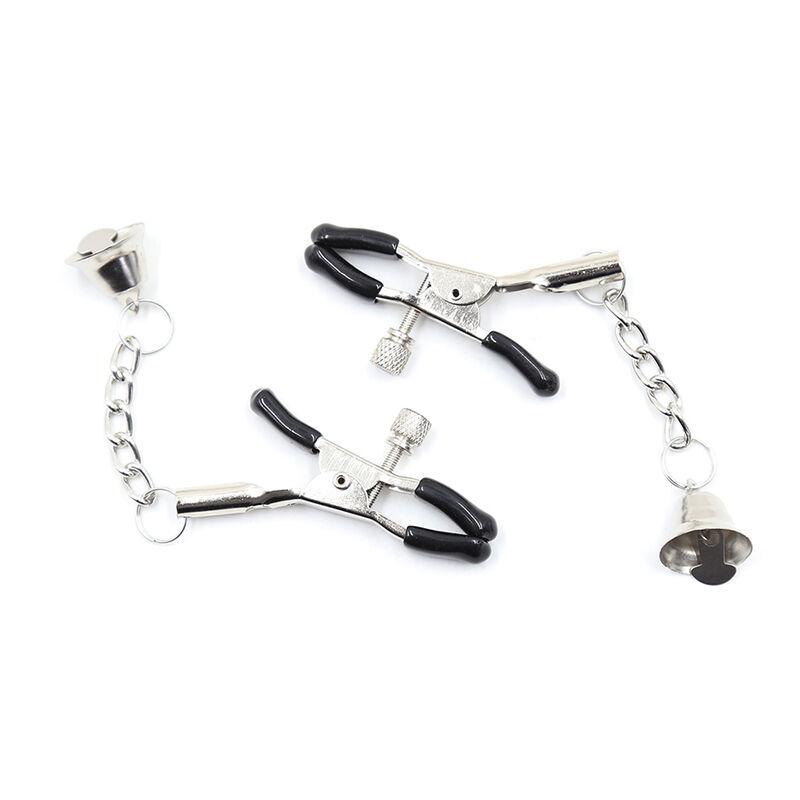 Ohmama Metalic Nipple Clamps With Chains And Little Belts