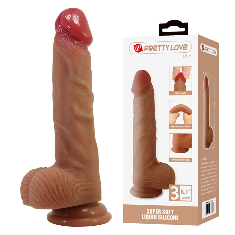 Pretty love - lisle realistic dildo with suction cup 20.6 cm -Ø- 4.2 cm