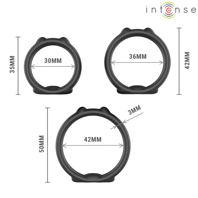 Intense - peter set of 3 penis rings model 9 4