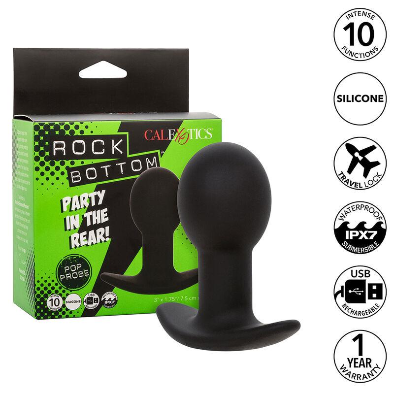 Calexotics - Rock Bottom Anal Plug 10 Vibrations Silicone Black