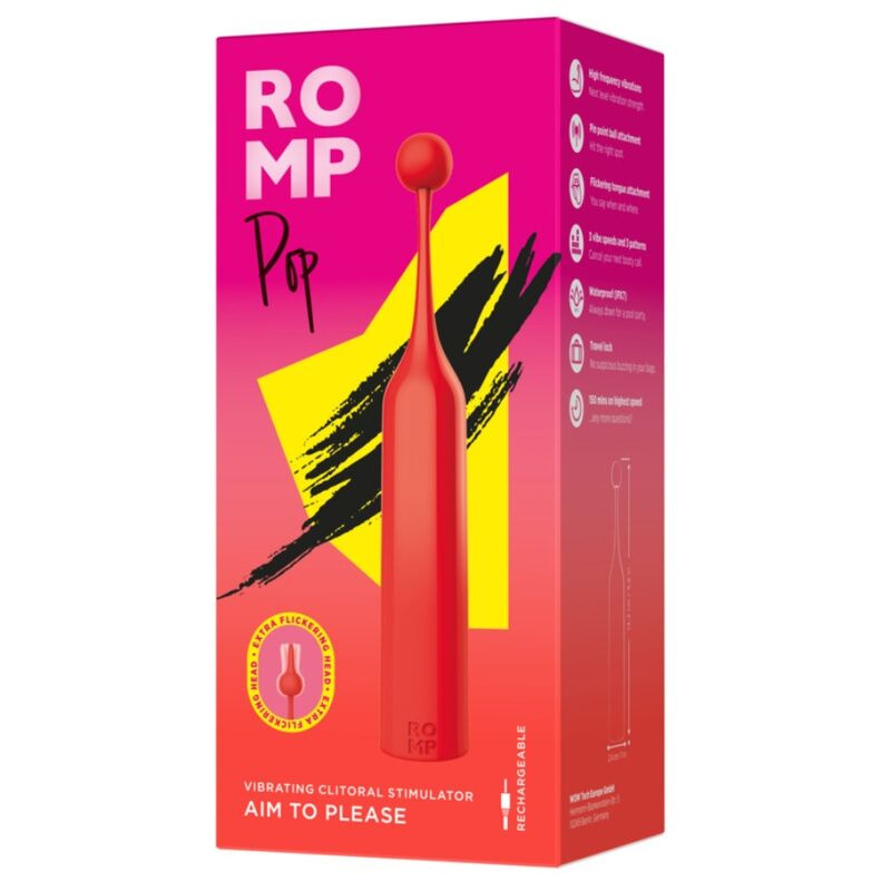 Romp - pop high frequency clitoral stimulator red 7