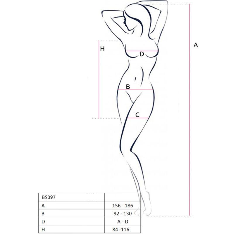 Passion - Bs097 Bodystocking Red One Size - Sieťované Erotické Šaty 4