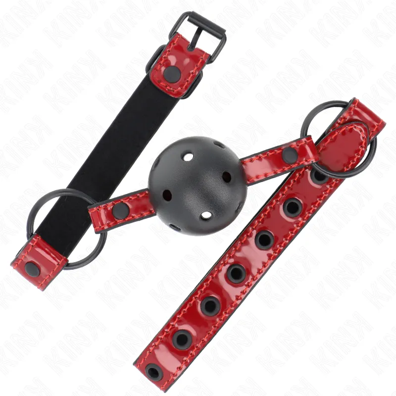 Kink - Shiny Leatherette Ball 4.5 Cm Gag 63.5 X 2 Cm Adjustable 41 X 59 Cm 1