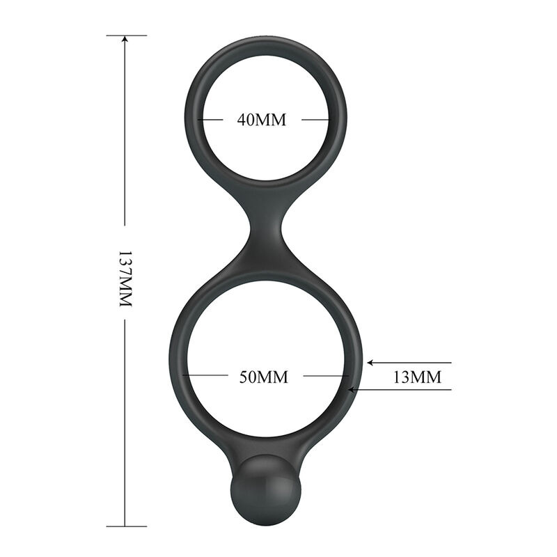 Crazy bull - florian double cock and ball ring black 5