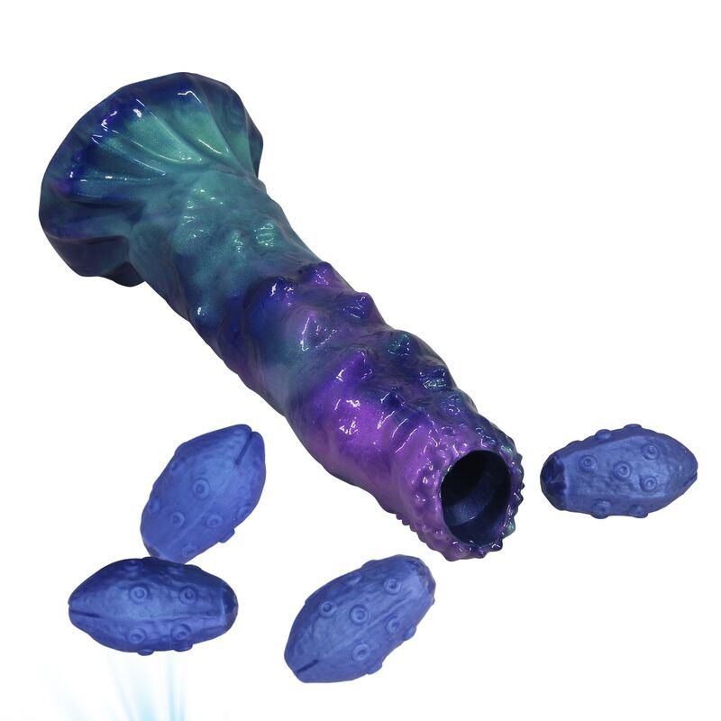 Power monsters - duskwalker sentinel tricolor inflatable fantasy silicone dildo 23 cm Ø 5 cm 4