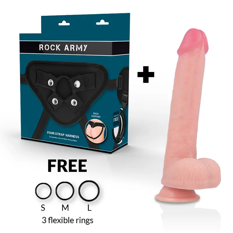Rockarmy Harness + Liquid Silicone Premium Kingcobra Realistic 24cm - Pripínací Penis 1