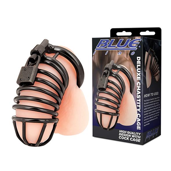 Blueline - Deluxe Chastity Cage Black