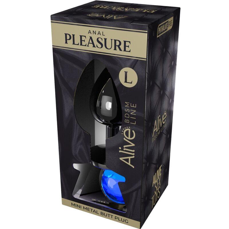 Alive - Anal Pleasure Mini Plug Metal Blue Size L
