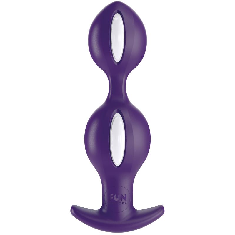 Fun Factory - B Balls Duo Anal Plug With Motion White Dark Violet 3