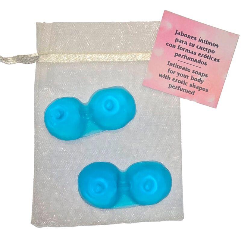 Diablo picante - 2 breasts shaped perfumed soaps blue