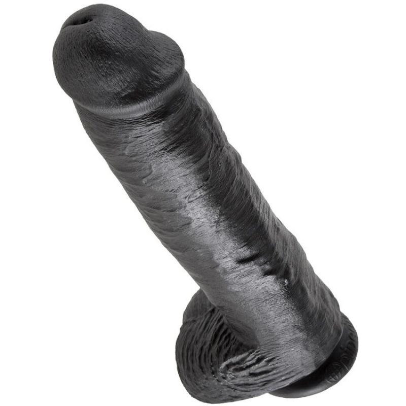 King Cock 11&Quot; Cock Black With Balls 28 Cm