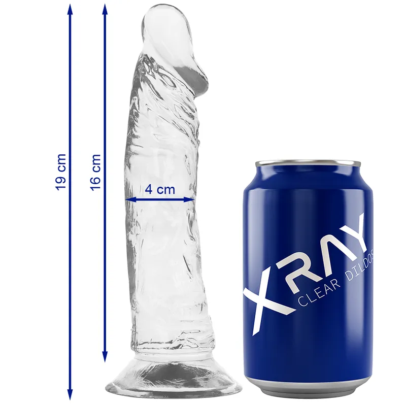 Xray Harness + Clear Cock 19 Cm X 4 Cm - Pripínací Penis