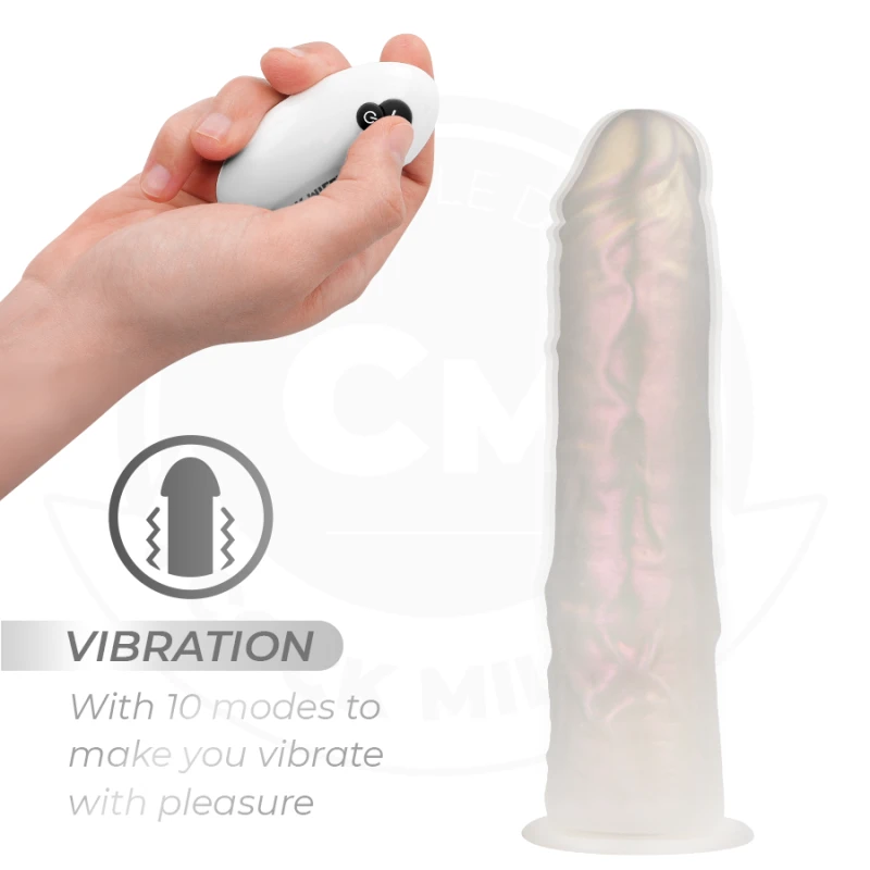 Cock miller - dildo with suction cup, lights and vibration with remote control white 19.5 cm 4