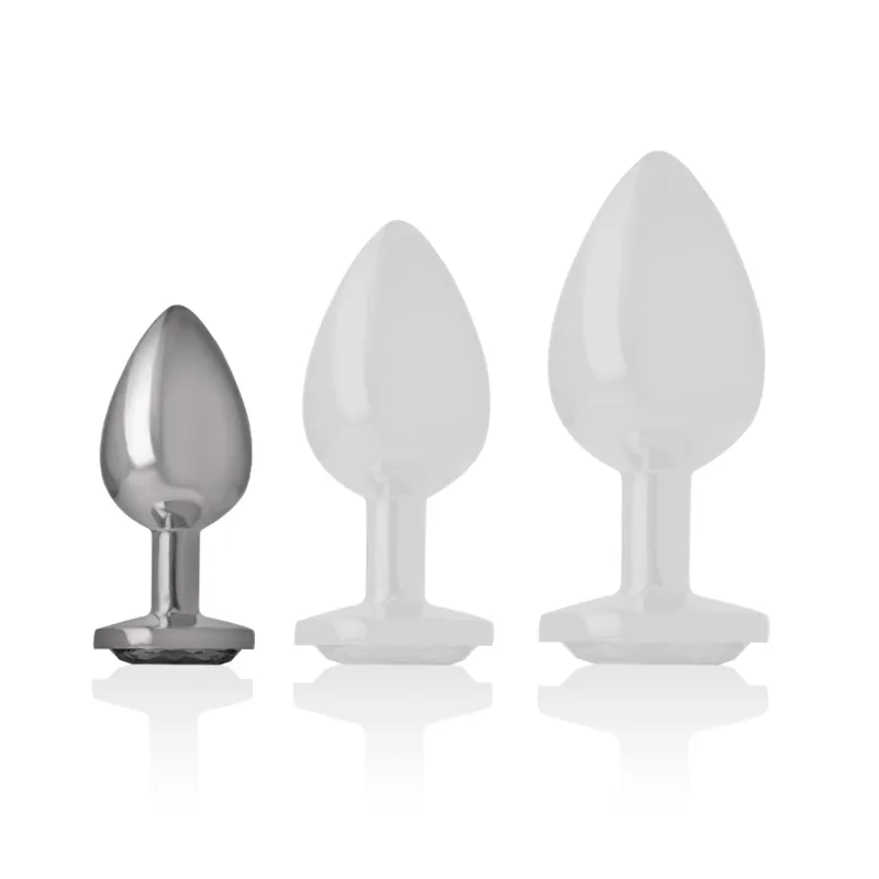 Intense - Metal Aluminum Anal Plug With Black Glass Size S - Análny Kolík 4