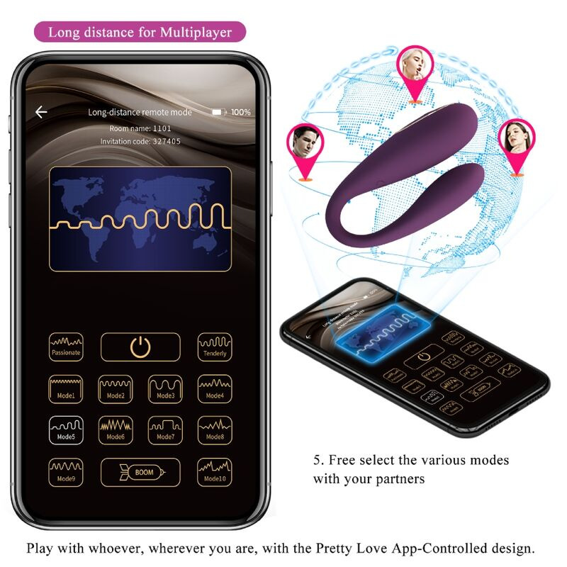 Pretty love - august remote global double pleasure vibrator 14