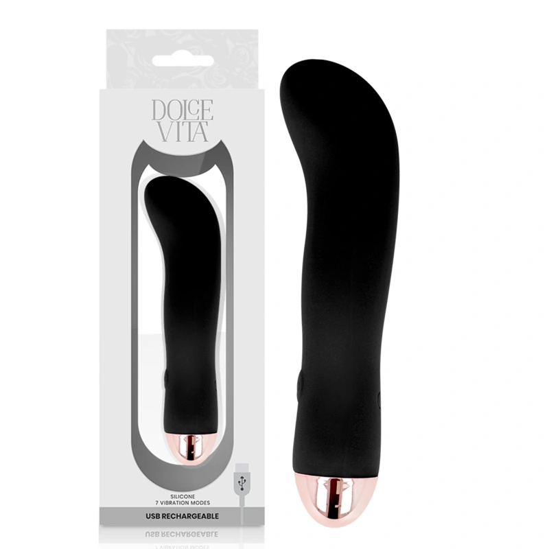 Dolce vita - rechargeable vibrator two black 7 speed